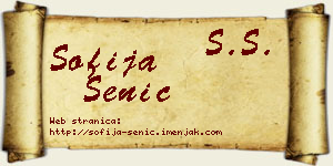 Sofija Senić vizit kartica